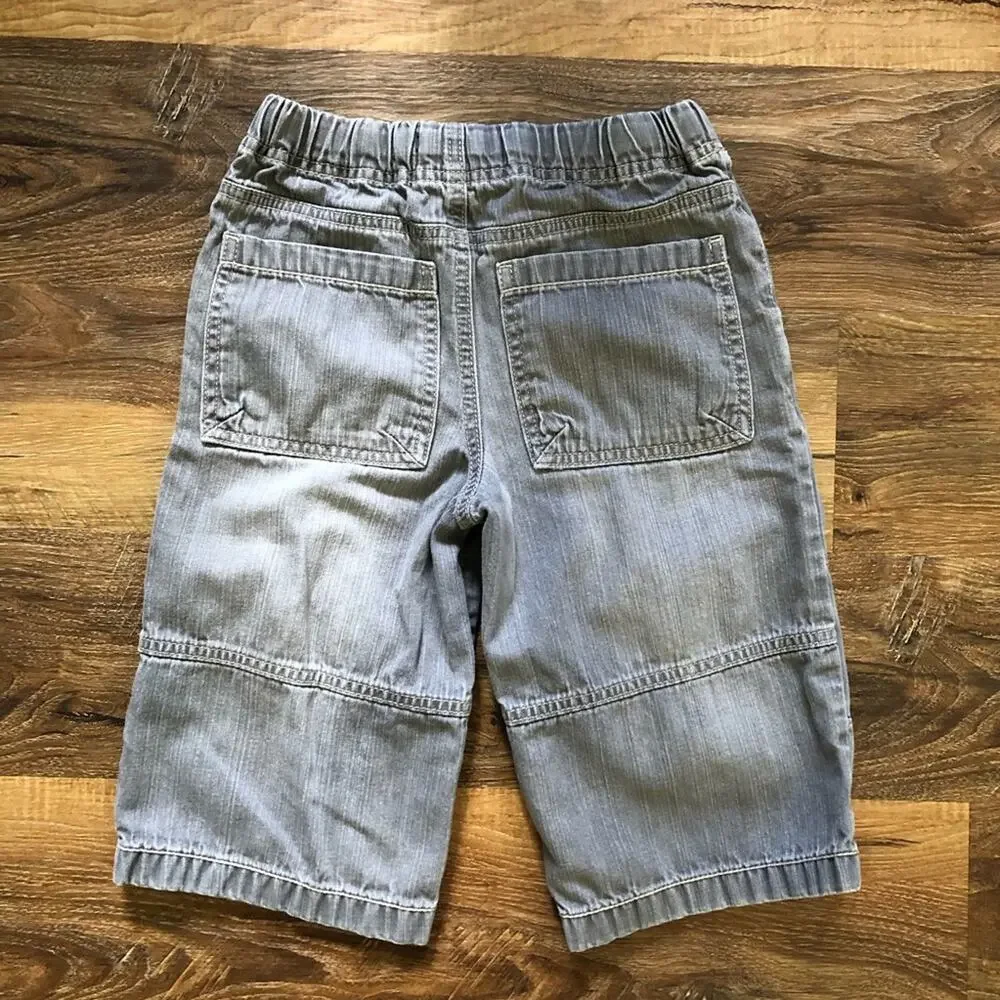 Mini Boden Boys Distressed Denim Shorts Knee Length Gray Size 8
